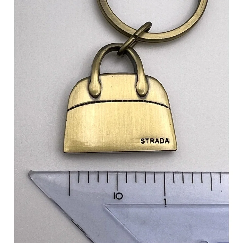 Vintage Strada Gold Toned Key Chain Purse Shape 1